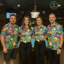 Load image into Gallery viewer, Graffiti Funny Crocodile Pool 8 Ball Women Billiard Team Shirt Custom Billiard Balls Attire NYN2501
