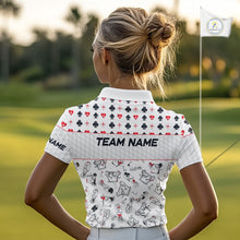 Load image into Gallery viewer, Poker Womens Golf Polo Shirt Personalized Name Funny Golf Top For Team Golfer Gift For Ladies NYN2850