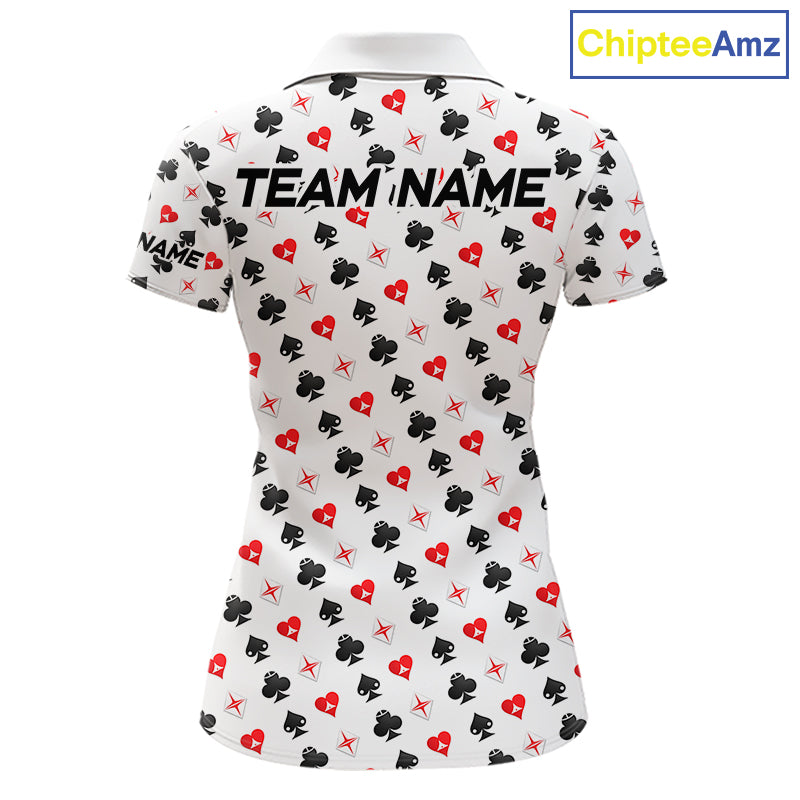 Custom Poker Golf Polo Shirt For Womens Personalized Name Funny Golf Team Attire Golfer Gift NYN2851