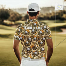 Load image into Gallery viewer, Personalized Tropical Yellow Monstera And Golfs Pattern Custom Golf Polo Shirt For Men Golf Team Clothes NYN2865