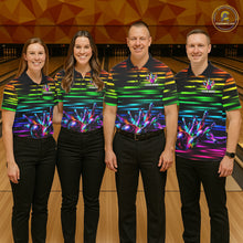 Load image into Gallery viewer, Colorful Splatter Paint Bowling Shirt For Men Custom Rainbow Strike Lightning Team Bowling Attire NYN3229