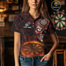 Load image into Gallery viewer, Custom White And Black Silver Chains Dartboards Dart Shirts For Women, Dart Team Jerseys NYN0054