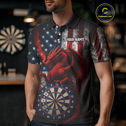 Personalized Smoke US Flag Dartboard Patriotic Dart Jerseys For Men , Dart Team Shirt NYN1097