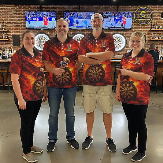 US Flag Eagle Flame Dartboard Darts Quarter-Zip Shirts For Women Custom Patriotic Dart Team Jerseys NYN2507