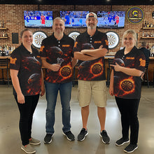 Load image into Gallery viewer, Eagle Couple Flame Dartboard &amp; Arrow Women Darts Polo Shirt Custom Outfits Dart Team Jerseys NYN2508