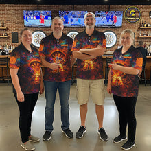 Load image into Gallery viewer, Funny Skeleton Cheer Beer Flame Men Darts Quarter-Zip Shirt Custom Graffiti Dart Team Jerseys NYN2513