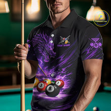 Load image into Gallery viewer, Purple Funny Dragon Thunder Ball Pool Billiard Team Shirt For Men Custom Billiards Ball Attire NYN2700