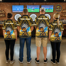 Load image into Gallery viewer, Lightning Yellow Neon Electric Funny Bee Women Dart 1/4-Zip Shirt Custom Team Name For Darters NYN2710