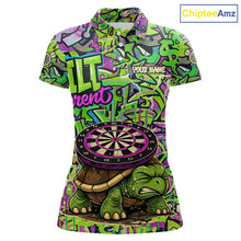 Load image into Gallery viewer, Personalized Funny Dart Shirt Dartboard Turtle Polo Quarter Zip Shirt Custom Team Shirt For Women NYN2859