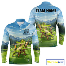 Load image into Gallery viewer, Funny Crocodile Golf Course Golf Polo Shirts For Men Personalized Team Name Golf Attire NYN3250