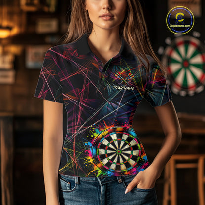 Splatter Paint Dartboard & Arrow Women Darts Shirt Personalized Colorful Team Darts Jersey NYN3244