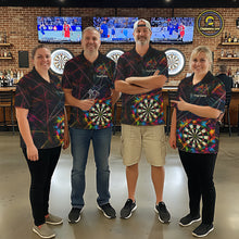 Load image into Gallery viewer, Splatter Paint Dartboard &amp; Arrow Mens Darts Shirt Personalized Colorful Team Darts Jersey NYN3244