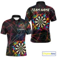 Load image into Gallery viewer, Splatter Paint Dartboard &amp; Arrow Mens Darts Shirt Personalized Colorful Team Darts Jersey NYN3244