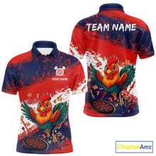 Load image into Gallery viewer, Red, White And Blue Funny Rooster Mens Darts Shirt Personalized Grunge Team Darts Jersey NYN3245