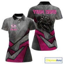 Load image into Gallery viewer, Aggressive Dog Dartboard Pink Darts Shirt For Women - Custom Name For Players NYN0561