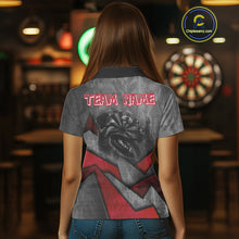 Load image into Gallery viewer, Aggressive Dog Dartboard Red Darts Shirt For Women - Custom Name For Players NYN0562