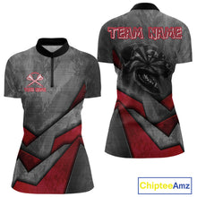 Load image into Gallery viewer, Aggressive Dog Dartboard Red Darts Shirt For Women - Custom Name For Players NYN0562