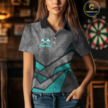 Load image into Gallery viewer, Aggressive Dog Dartboard Turquoise Darts Shirt For Women - Custom Name For Players NYN0563