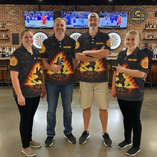 Load image into Gallery viewer, Crazy Rabbit Dartboard Fire Flame Darts Shirt For Women Custom Name &amp; Team Grunge Dart Outfits Jerseys NYN3080