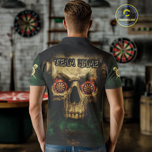Load image into Gallery viewer, Yellow Skull Flaming Dartboard Darts Shirt For Men - Custom Name For Players NYN0573