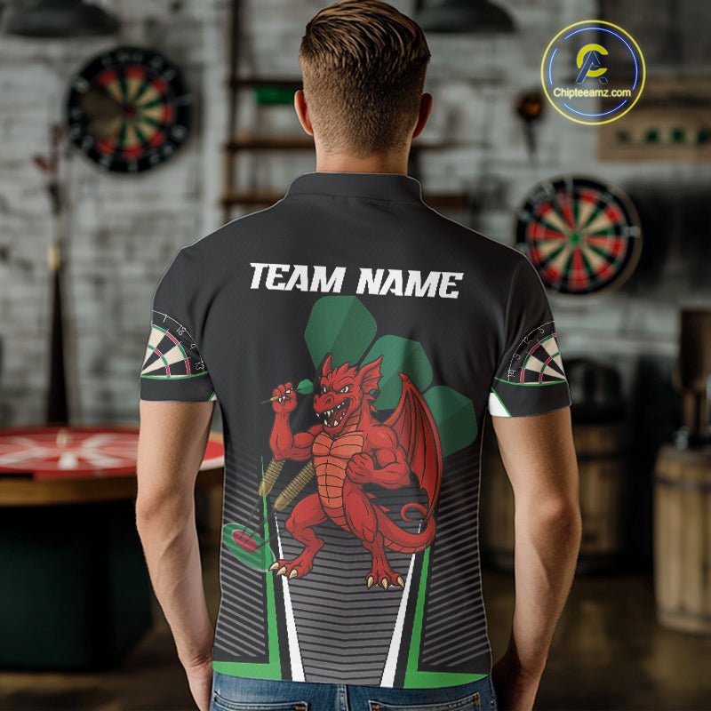 Custom Men's Darts Polo Jersey Dragon Plays Darts For Darts Team NYN0772