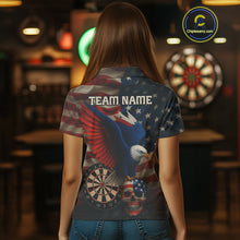Load image into Gallery viewer, Custom Women's Darts Shirt Eagle US Flag Patriotic Dart Jerseys, Dart Shirts For Lovers NYN1121