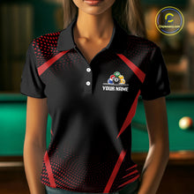 Load image into Gallery viewer, Custom 8 Ball &amp; 9 Ball Women Billiard Shirt Personalized Thunder Red Billiard Pool Team Shirt NYN3090