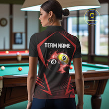 Load image into Gallery viewer, Custom 8 Ball &amp; 9 Ball Women Billiard Shirt Personalized Thunder Red Billiard Pool Team Shirt NYN3090