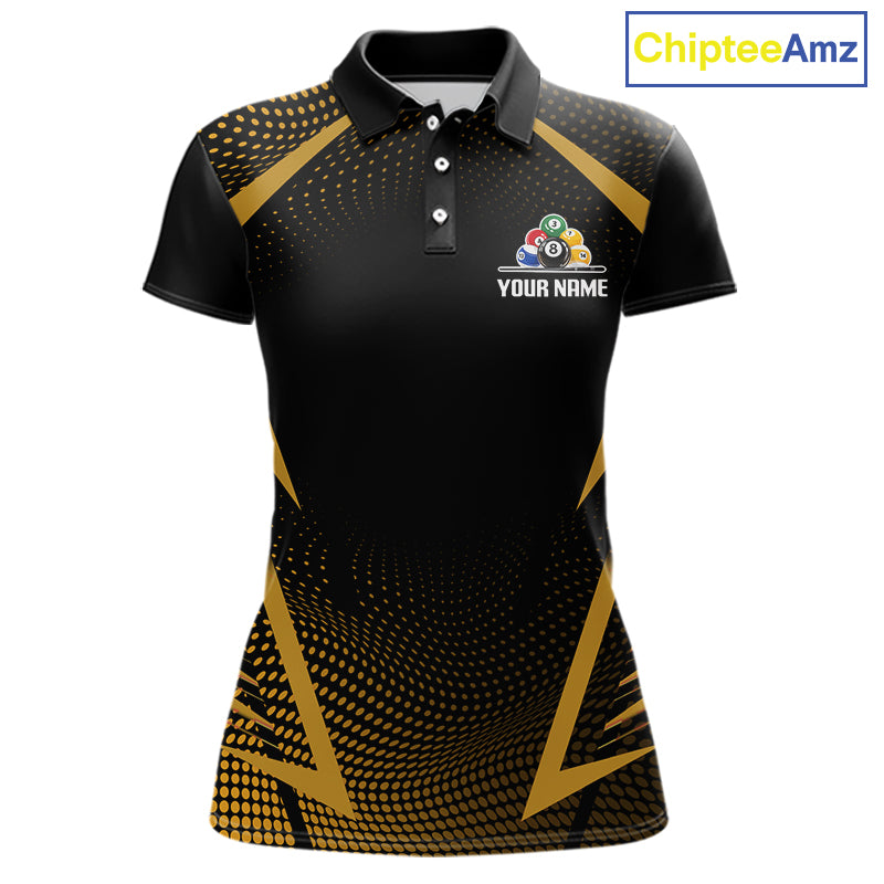 Custom 8 Ball & 9 Ball Women Billiard Shirt Personalized Thunder Yellow Billiard Pool Team Shirt NYN3091