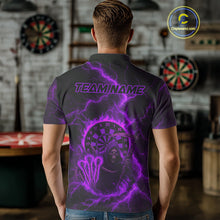 Load image into Gallery viewer, Custom Purple Flames Grim Reaper Lightning Dart Men Polo Jerseys Outfits Dart Gifts NYN1720