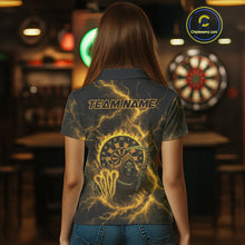 Load image into Gallery viewer, Custom Yellow Flames Grim Reaper Lightning Dart Women Polo Jerseys Outfits Dart Gifts NYN1721