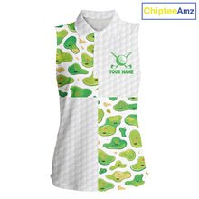 Load image into Gallery viewer, Personalized Womens Golf Sleeveless Polo Shirts Green Golf Courses Custom Name Golf Team Shirt Golf Gifts NYN2880
