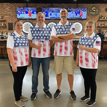 Load image into Gallery viewer, Custom American Flag Dart Shirts For Men Patriotic Dart Team Shirt Darter Outfits Attire NYN2888