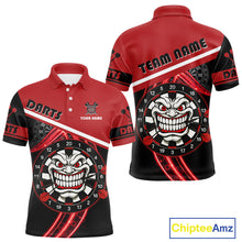 Load image into Gallery viewer, Maroon Lightning Devil Dartboard Darts Shirt For Men - Custom Name &amp; Team Jersey NYN0583