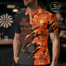 Load image into Gallery viewer, Custom Turkey Dartboard Funny Dart Polo Shirt For Men Autumn Thanksgiving Dart Jersey NYN1460