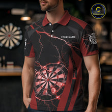 Load image into Gallery viewer, Custom Thunder Lightning Darts Polo &amp; 1/4 Zip Shirt For Men Red Darts Thunder Team Jerseys NYN2889