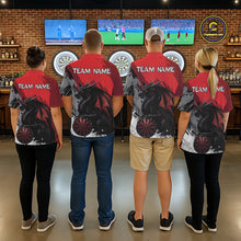 Load image into Gallery viewer, Red Grunge Dragon Dartboard Custom Men Darts Quarter-Zip League Shirts Dragon Dart Jerseys NYN2239