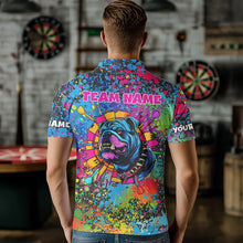 Load image into Gallery viewer, Custom Colorful Bulldog Funny Dart Shirts Polo &amp; 1/4 Zip For Men, Dart Jerseys NYN0007