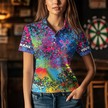 Load image into Gallery viewer, Custom Colorful Bulldog Funny Dart Shirts Polo &amp; 1/4 Zip For Women, Dart Jerseys NYN0007