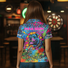 Load image into Gallery viewer, Custom Colorful Bulldog Funny Dart Shirts Polo &amp; 1/4 Zip For Women, Dart Jerseys NYN0007