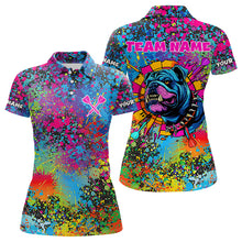 Load image into Gallery viewer, Custom Colorful Bulldog Funny Dart Shirts Polo &amp; 1/4 Zip For Women, Dart Jerseys NYN0007