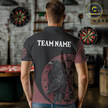 Load image into Gallery viewer, Personalized Black Raven Celtic Tribal Polynesian Dart Shirts For Men, Custom Dart Jerseys NYN0011