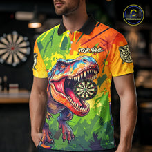 Load image into Gallery viewer, Colorful Dinosaur Funny Darts Shirt For Men Custom Splatter Paint Dart Outfits Jerseys NYN3116
