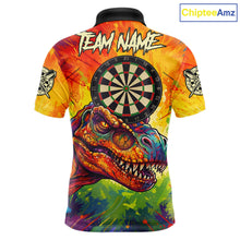 Load image into Gallery viewer, Colorful Dinosaur Funny Darts Shirt For Men Custom Splatter Paint Dart Outfits Jerseys NYN3116