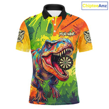 Load image into Gallery viewer, Colorful Dinosaur Funny Darts Shirt For Men Custom Splatter Paint Dart Outfits Jerseys NYN3116
