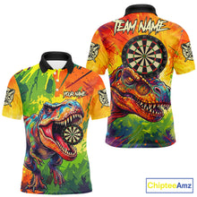 Load image into Gallery viewer, Colorful Dinosaur Funny Darts Shirt For Men Custom Splatter Paint Dart Outfits Jerseys NYN3116