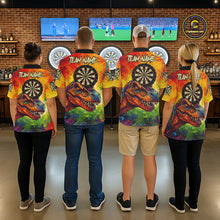 Load image into Gallery viewer, Colorful Dinosaur Funny Darts Shirt For Men Custom Splatter Paint Dart Outfits Jerseys NYN3116