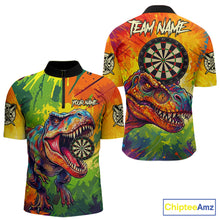 Load image into Gallery viewer, Colorful Dinosaur Funny Darts Shirt For Men Custom Splatter Paint Dart Outfits Jerseys NYN3116