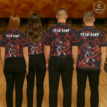 Load image into Gallery viewer, Thunder Lightning Dragon Bowling Shirt For Men Custom Fire Flame Bowling Team Outfits | Red NYN3282