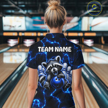 Load image into Gallery viewer, Funny Sleeping Raccoon Women Bowling Shirt Custom Thunder Lightning Cute Bowling Team Outfits NYN3284
